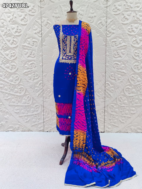 KcPc Premium Modal Silk Bandhani Suit Set with Gotapatti Work JITEN