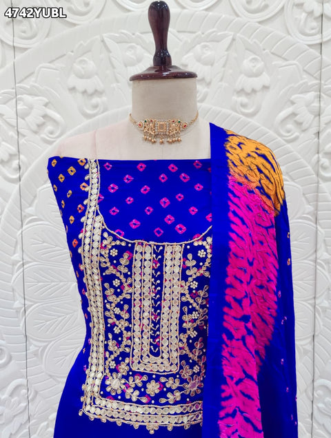 KcPc Premium Modal Silk Bandhani Suit Set with Gotapatti Work JITEN
