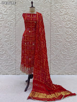 KcPc Premium Gaji Silk Bandhani Suit Set with Gotapatti Work JITEN