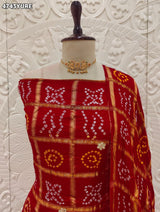 KcPc Premium Gaji Silk Bandhani Suit Set with Gotapatti Work JITEN