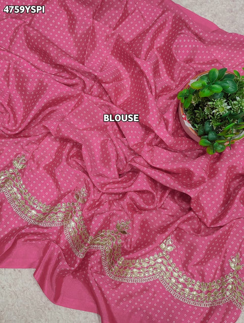 KcPc Premium Crepe Silk Leheriya Saree with Gotapatti Work   ASH