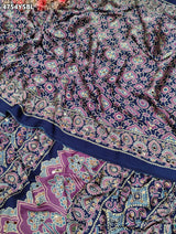 KcPc Premium Silk Ajrakh Saree with Mirror Work STR