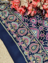 KcPc Premium Silk Ajrakh Saree with Mirror Work STR