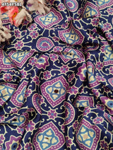 KcPc Premium Silk Ajrakh Saree with Mirror Work STR