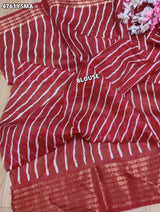 KcPc Premium Cotton Silk Zig Zag Saree with Zari Border STL