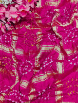 KcPc Designer Semi Gaji Silk Bandhani Saree with Blouse MSC