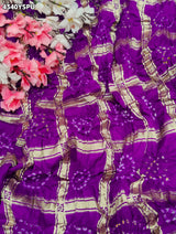 KcPc Royal Semi Gaji Silk Bandhani Saree for Festive WearMSC