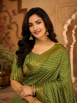 KcPc Luxury Cotton Silk Festive Wear Zig Zag SareeSTL
