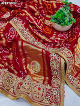 KcPc Royal Bandhani Chunri with Traditional Zardosi WorkMNL