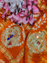 KcPc Gaji Silk Bandhani Pila Chunri with Zardosi WorkMNL
