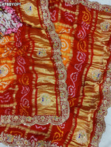 KcPc Royal Gaji Silk Pila Chunri with Zardosi Embroidery MNL