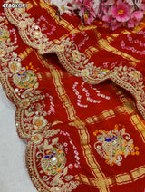 KcPc Royal Gaji Silk Pila Chunri with Zardosi Embroidery MNL