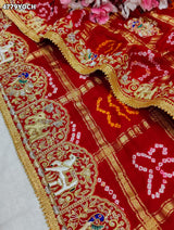 KcPc Traditional Gaji Silk Bandhani Chunri for Women MNL