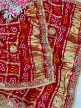 KcPc Traditional Gaji Silk Bandhani Chunri for Women MNL