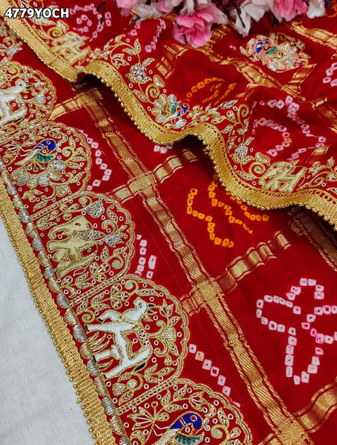 KcPc Traditional Gaji Silk Bandhani Chunri for Women   MNL