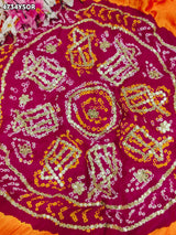 KcPc Premium Gaji Silk Bandhani Saree with Gota Patti WorkAMT