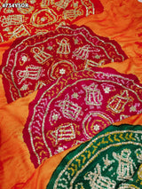 KcPc Premium Gaji Silk Bandhani Saree with Gota Patti WorkAMT