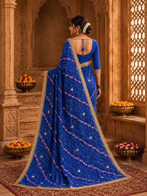 KcPc Designer Gotapatti Work Georgette Leheriya Saree   MHS