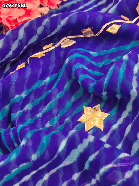 KcPc Designer Gotapatti Work Georgette Leheriya Saree   MHS