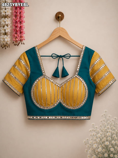KcPc Designer Cotton Silk Mirror Work Ready to Wear Blouse  PRD