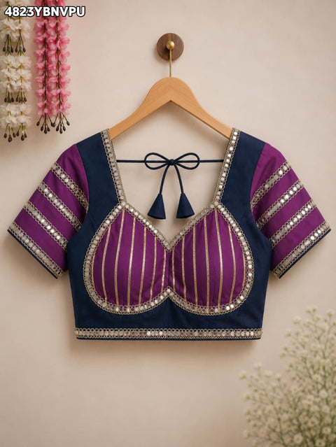 KcPc Traditional Cotton Silk Mirror Work Blouse  PRD