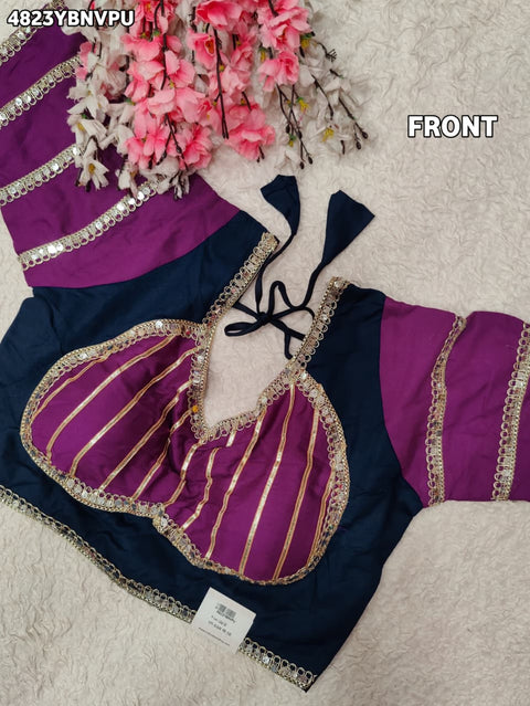 KcPc Traditional Cotton Silk Mirror Work Blouse  PRD