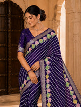 KcPc Premium Upada Silk Leheriya Saree with Zari WeavingPSP
