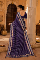KcPc Premium Upada Silk Leheriya Saree with Zari WeavingPSP