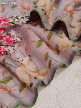 KcPc Premium Cotton Silk Kalamkari Saree with Stone WorkGAN