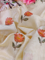 KcPc Designer Cotton Silk Kalamkari Saree with Stone WorkGAN