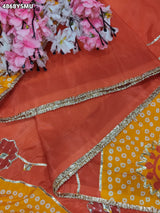KcPc Premium HO Silk Bandhani Saree with Gotapatti WorkGAN