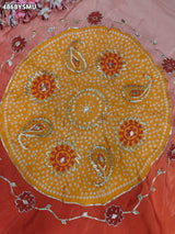 KcPc Premium HO Silk Bandhani Saree with Gotapatti WorkGAN