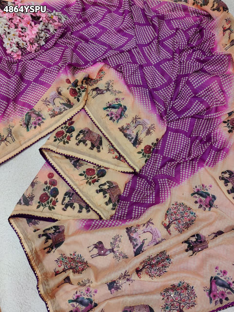 KcPc Traditional Georgette Kalamkari Saree for Women   GAN
