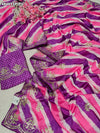 KcPc Premium Crepe Silk Leheriya Saree with Gota Patti Work for Festive WearASH