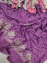 KcPc Premium Crepe Silk Leheriya Saree with Gota Patti Work for Festive WearASH