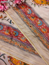 KcPc Premium Georgette Printed Saree with Mirror Work