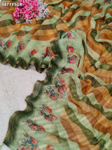 KcPc Premium Cotton Silk Leheriya Saree with Aari Tari Work Office Wear STL