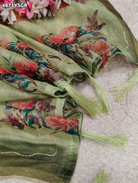 KcPc Premium Cotton Silk Leheriya Saree with Aari Tari Work Office Wear STL