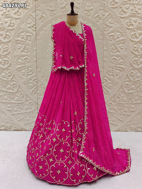 KcPc Premium Georgette Leheriya Gottapati Work Traditional Lehenga   SFS