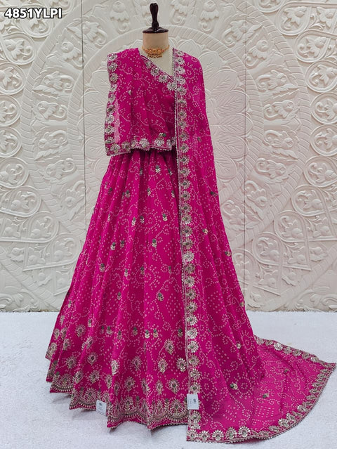 KcPc Traditional Bandhani Style Georgette Festive Wear Lehenga   GSM