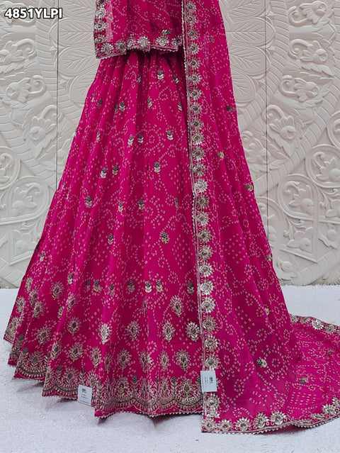 KcPc Traditional Bandhani Style Georgette Festive Wear Lehenga   GSM