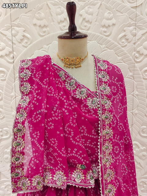KcPc Traditional Bandhani Style Georgette Festive Wear Lehenga   GSM