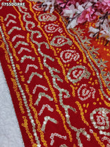 KcPc Pure Gaji Silk Bandhani Dupatta with Gota Patti WorkAMT