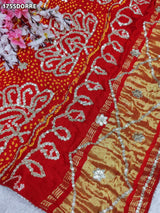 KcPc Pure Gaji Silk Bandhani Dupatta with Gota Patti WorkAMT