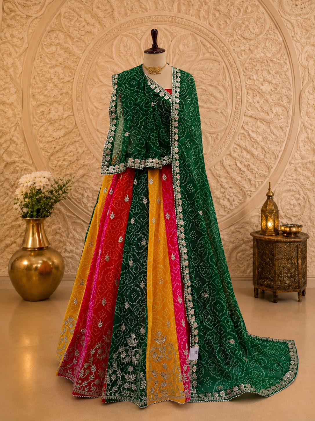 KcPc Georgette Bandhani Lehenga with Gotapatti WorkGSM