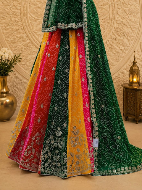 KcPc Georgette Bandhani Lehenga with Gotapatti Work  GSM