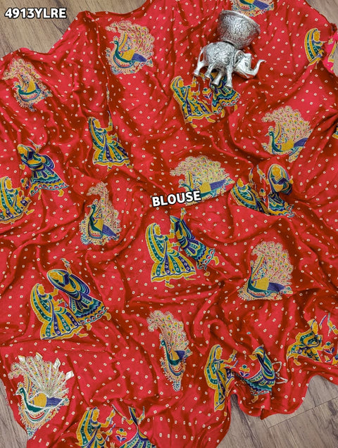 KcPc Beautiful Kalamkari Style Gaji Silk Lehenga with Gotapatti   GOURI