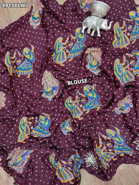 KcPc Gaji Silk Kalamkari Lehenga with Gotapatti Work  GOURI