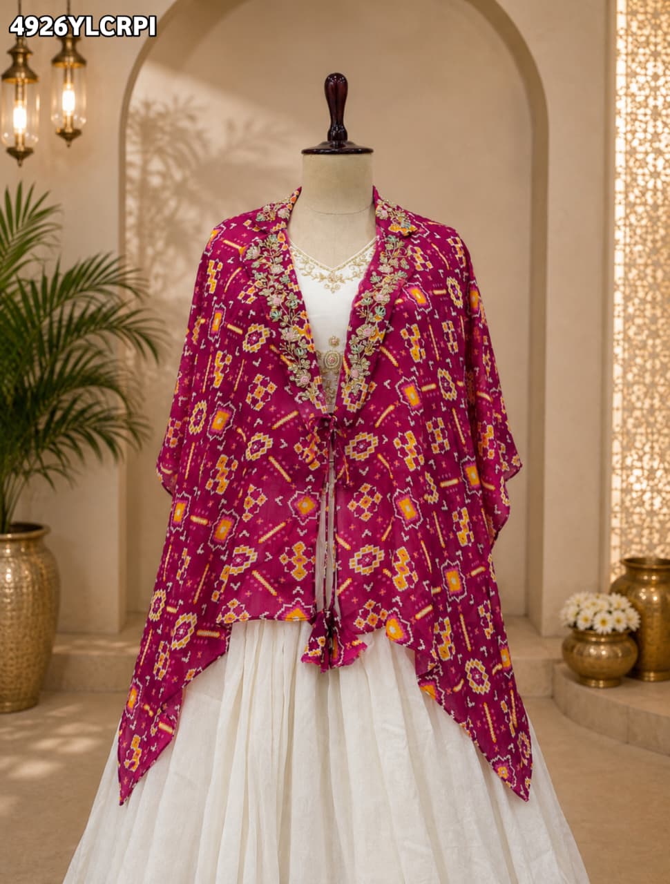 KcPc Chinon Silk Indo Western Lehenga with Cutdana WorkMLML