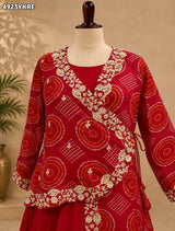 KcPc Designer HO Silk Bandhani Style Lehenga with Cutdana MLML